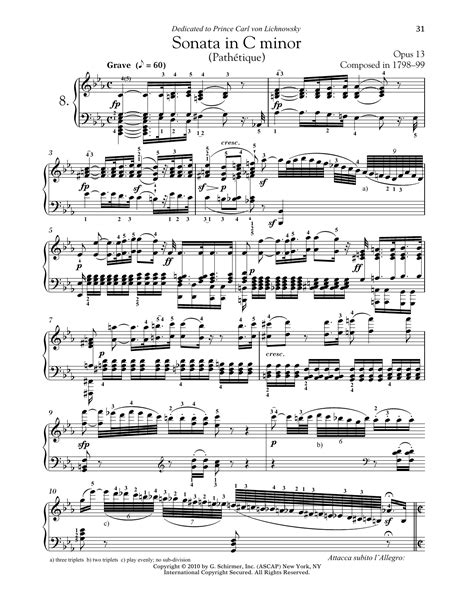 piano sonata no 8 in c minor